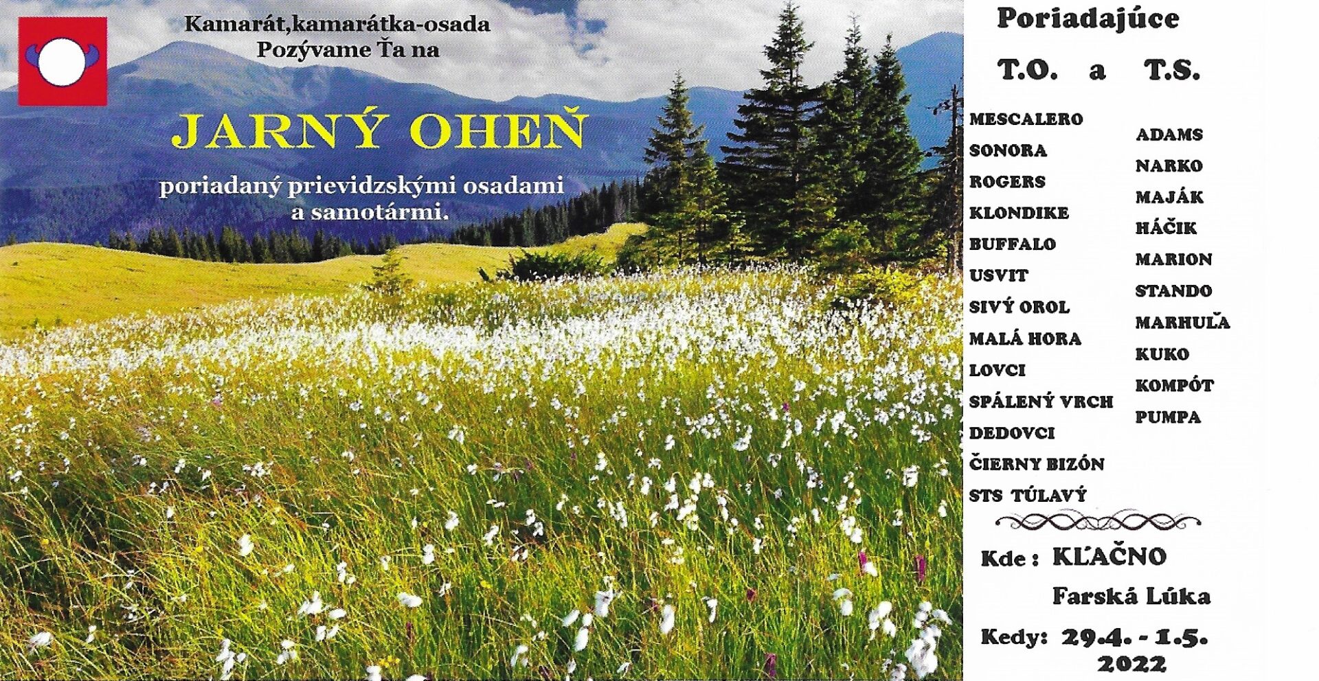 Jarný oheň poriadaný prievidzskými osadami a samotármi 29.04 –  01.05. 2022.