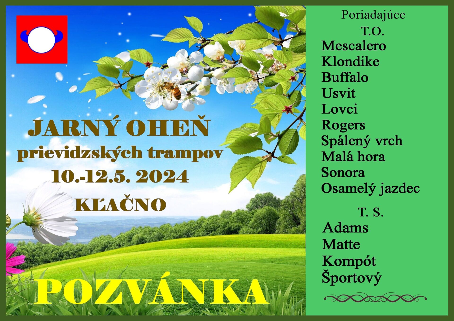 Jarný oheň Prievidzských trampov 10 – 12 05.2024 Klačno