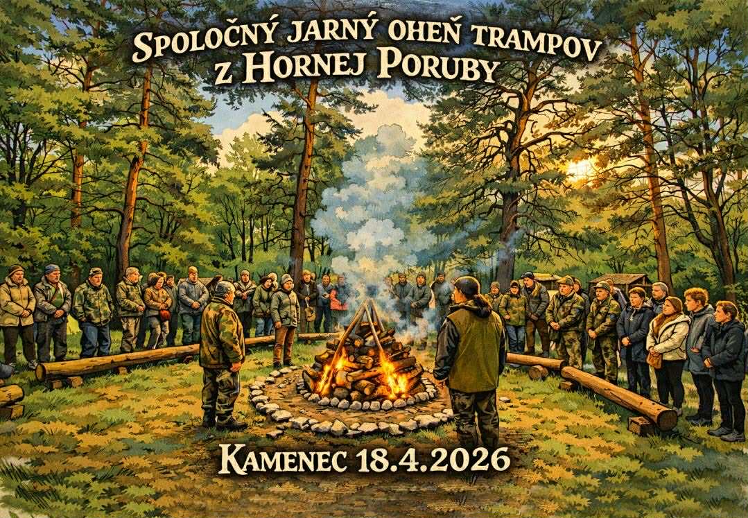 Spoločný jarný oheň trampov z Hornej Poruby