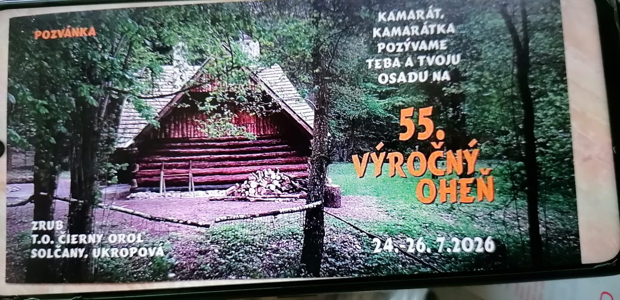 55. Výročný oheň T.O. Čierny Orol 24.- 26. 07. 2026 Solčany Ukropová